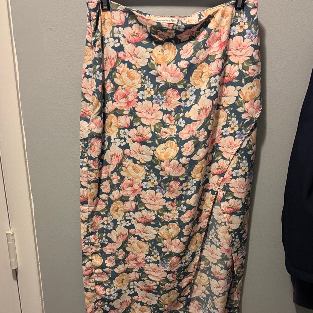 Abercrombie & Fitch Floral Maxi Skirt in Teal, Pink & Yellow